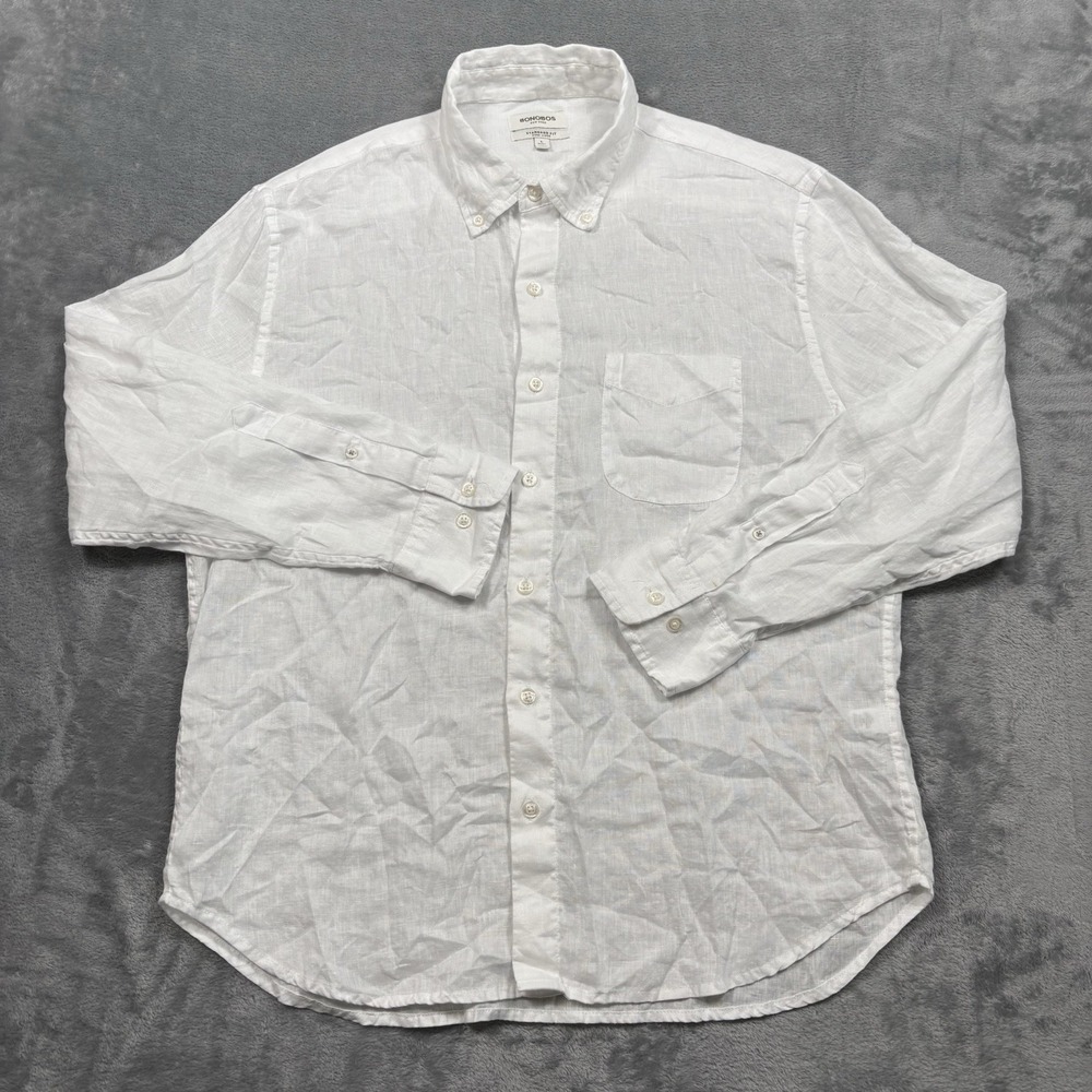 Bonobos New York Mens Everyday Pure Linen Standard Fit White Size Large Short